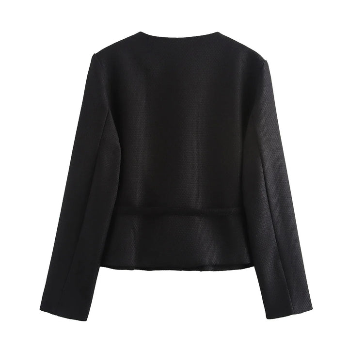 Damen stylistische Übergangsjacke mit Knopfdetails und Bindeband Drune
