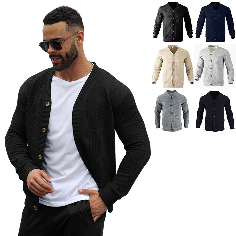 Herren Strickjacke mit hochwertigem Strukturmuster und modernen Knöpfen Drune