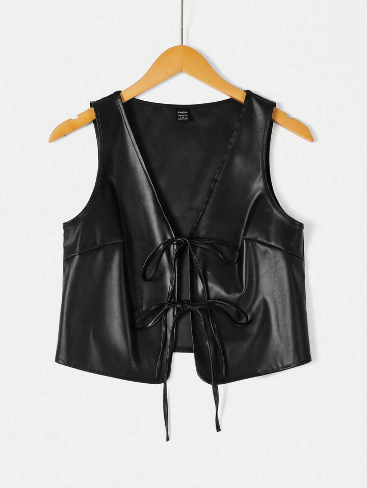 Damen elegantes Cropped-Top mit zeitgemäßer Schnürung Drune