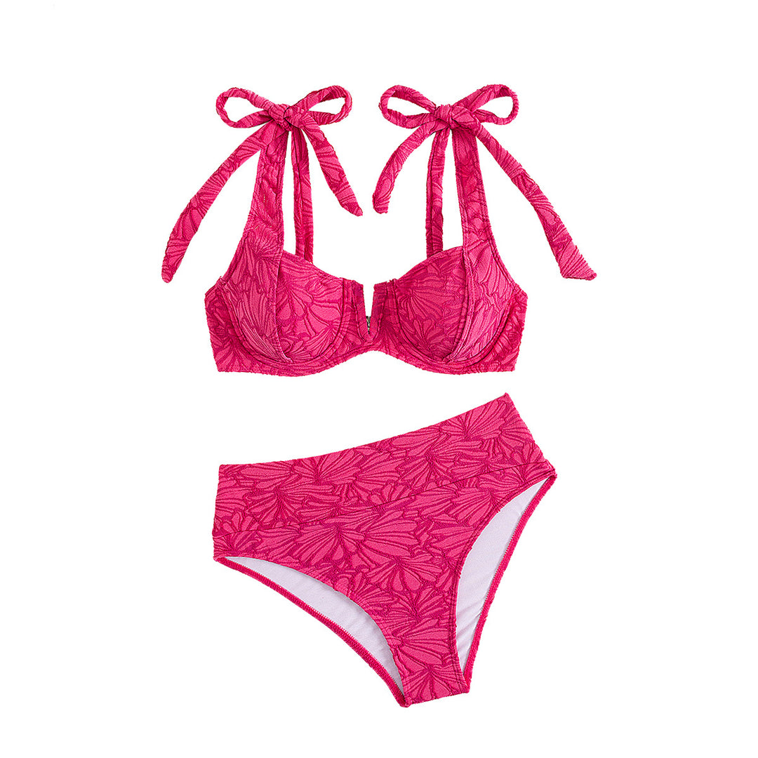 Damen Push-Up Bikini mit verspieltem Schleifen-Design Drune