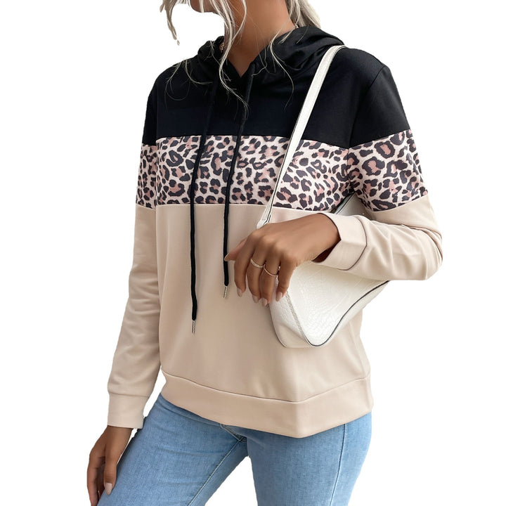 Damen Kapuzenpullover mit modischem Leoparden-Muster und sportlicher Passform Drune