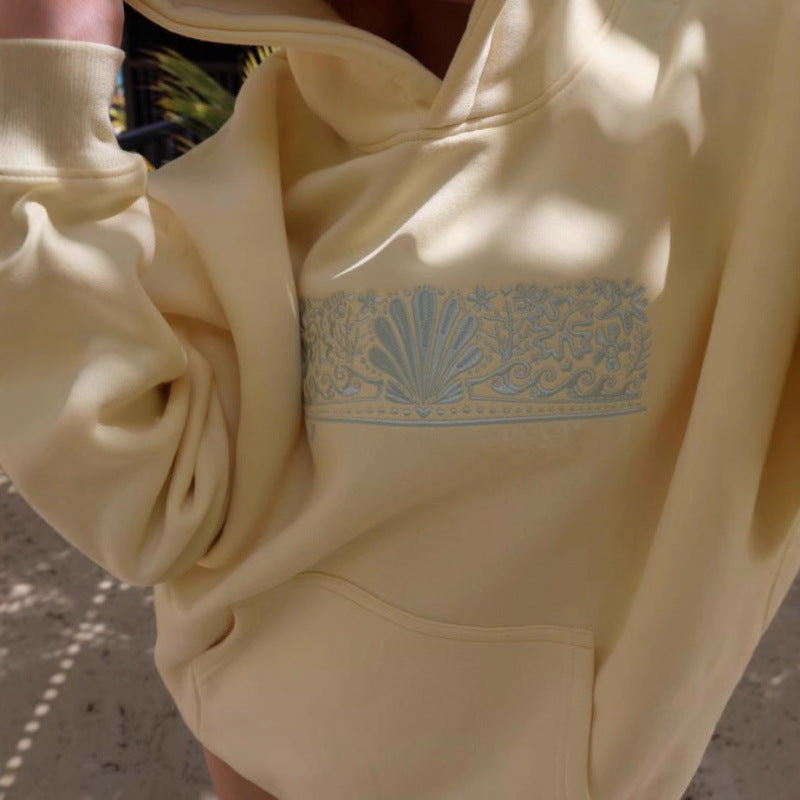 Damen Oversized Kapuzenpullover mit kreativer Grafik und bequemer Passform Drune