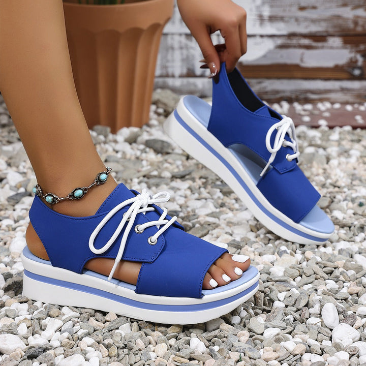 Damen Sportliche Sneaker-Sandalen mit offenem Zehenbereich und modischem Obermaterial Drune
