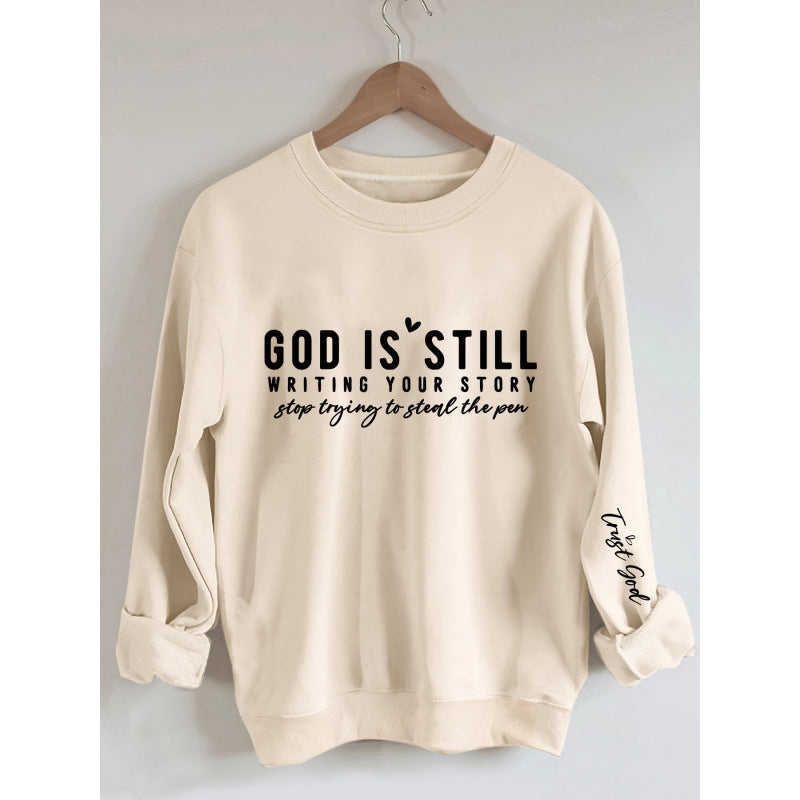 Damen Pullover mit inspirierendem Aufdruck und lässigem Schnitt Drune