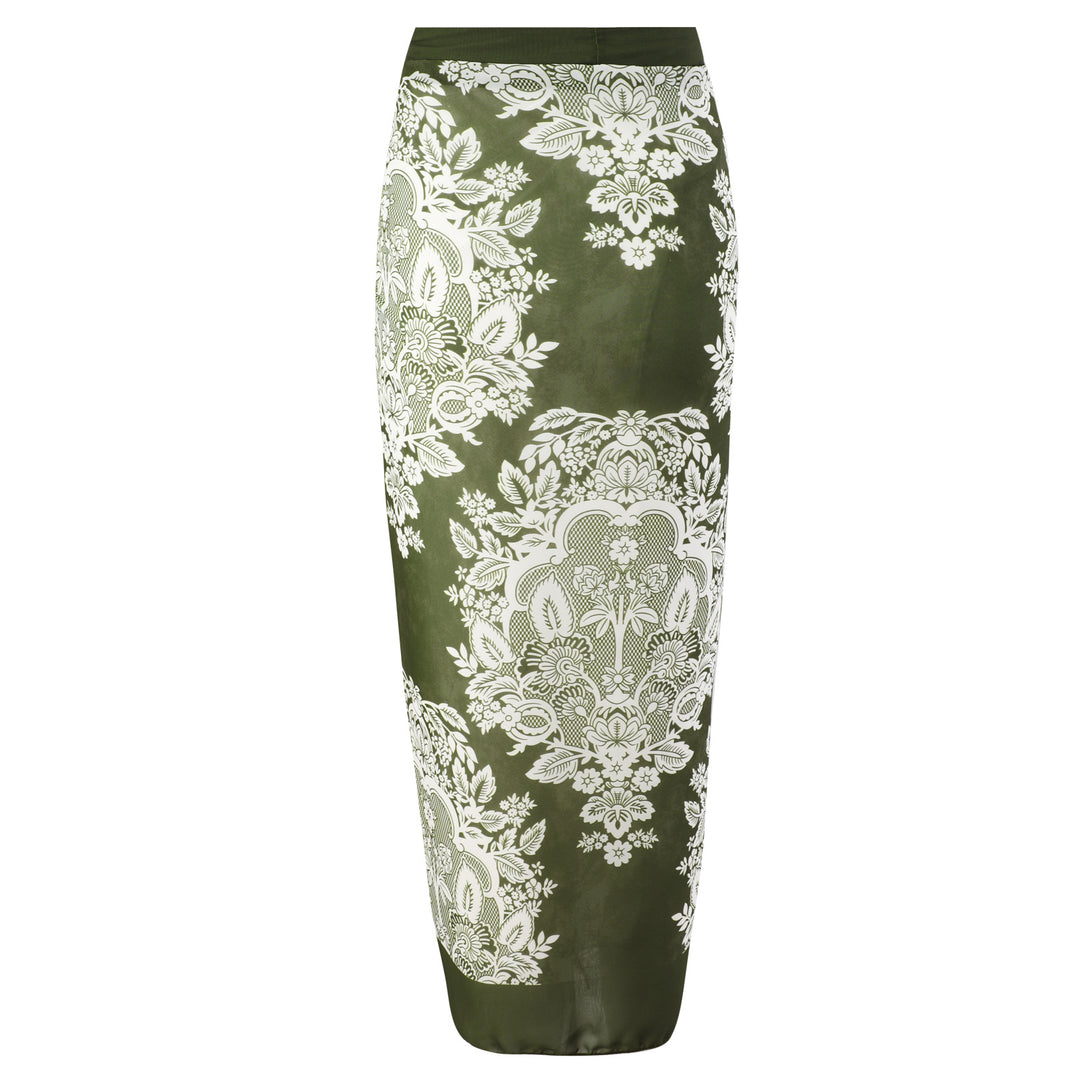 Damen Badeanzug mit modischem Wickelrock und floralem Design Drune