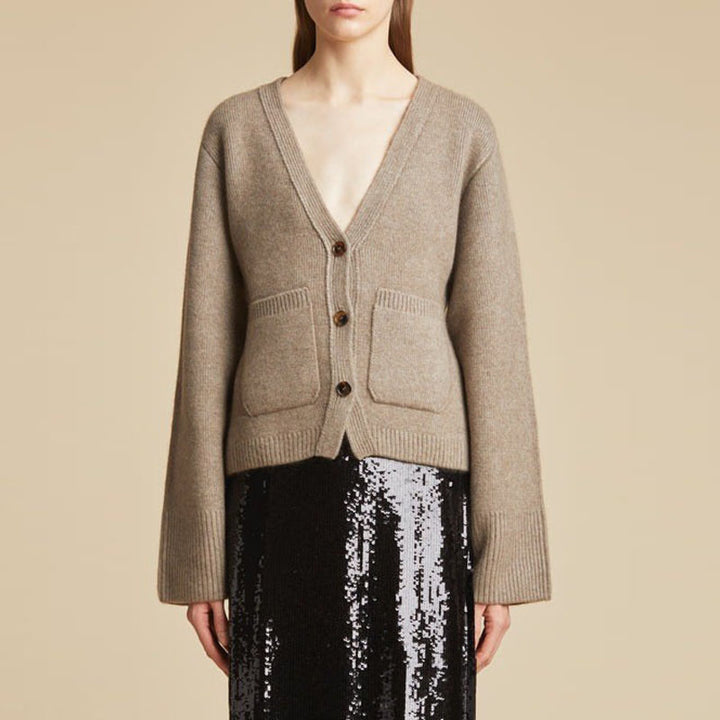 Damen Kuscheliger Strickcardigan mit übergroßen Ärmeln Drune