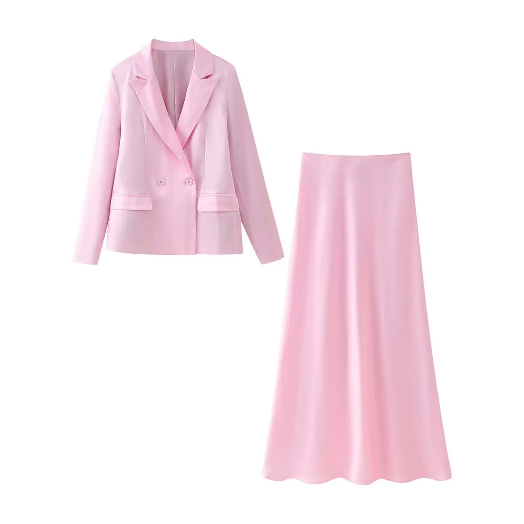 Damen elegantes Blazer- und Rock-Set Drune