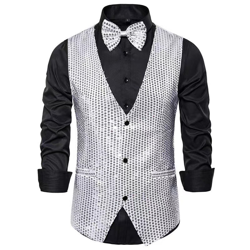 Herren eleganter Anzug mit glitzernden Pailletten und idealem Slim-Fit Drune