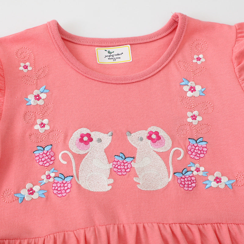 Mädchen Baumwollkleid mit verspieltem Tiermotiv Drune