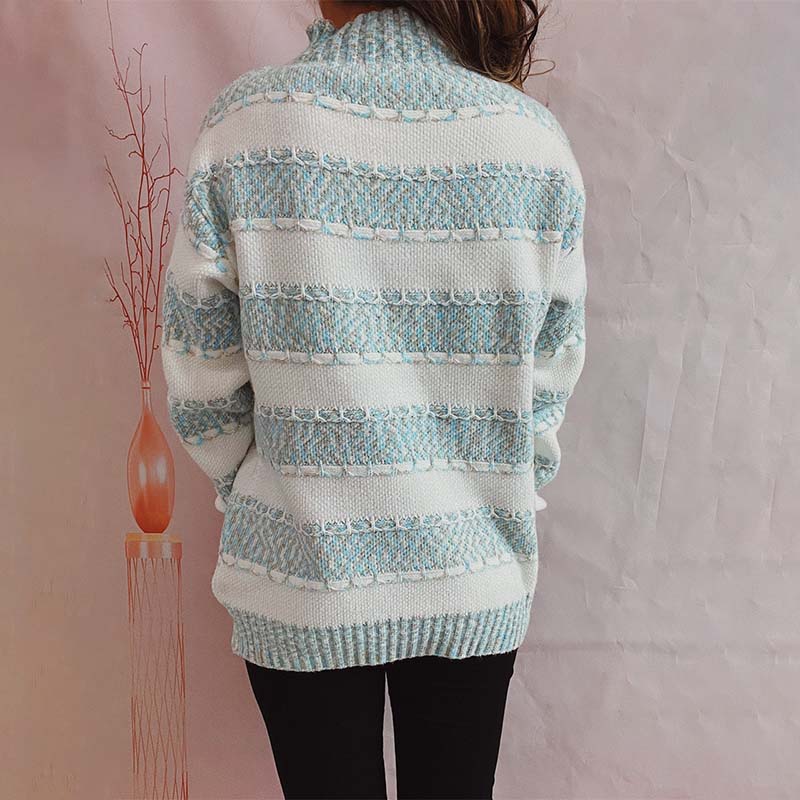 Drune | Weiche Strickjacke mit Strukturierten Streifen Acryl Komfortabel und Warm