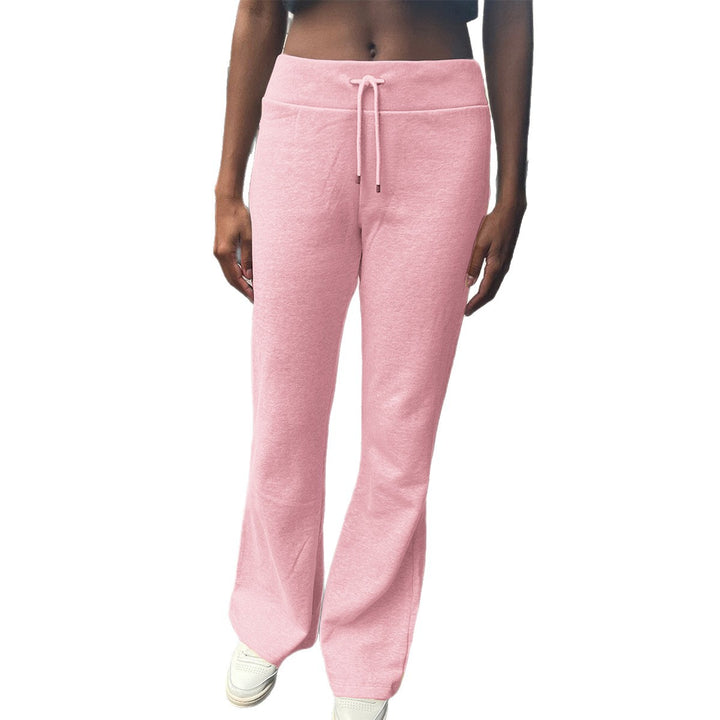 Damen nan Hochbund Loungehose mit Kordelzug, ausgestelltem Bein und weichem Sweatmaterial Drune