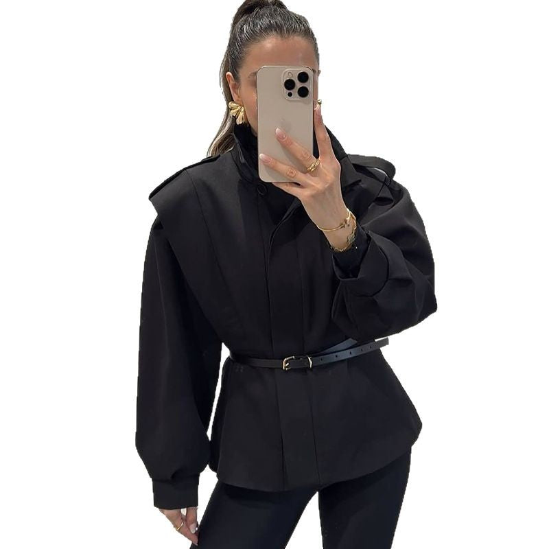 Damen modische Blazerjacke mit angeschnittenen Ärmeln und figurbetontem Schnitt Drune