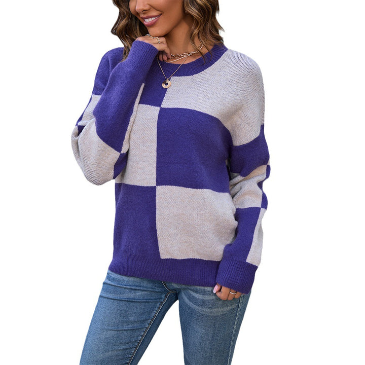 Damen modischer Pullover mit blockartigem Design und weichem Material Drune