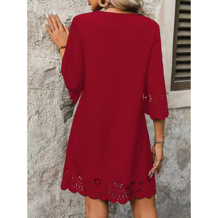 Damen Sommerkleid mit Spitzendetails und ausgestellten Ärmeln Drune