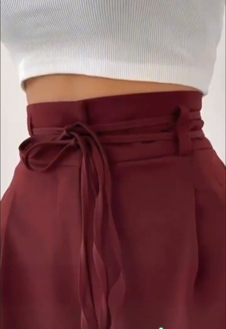 Damen Bequeme Bundfalten-Hose mit elastischem Taillenbund Drune