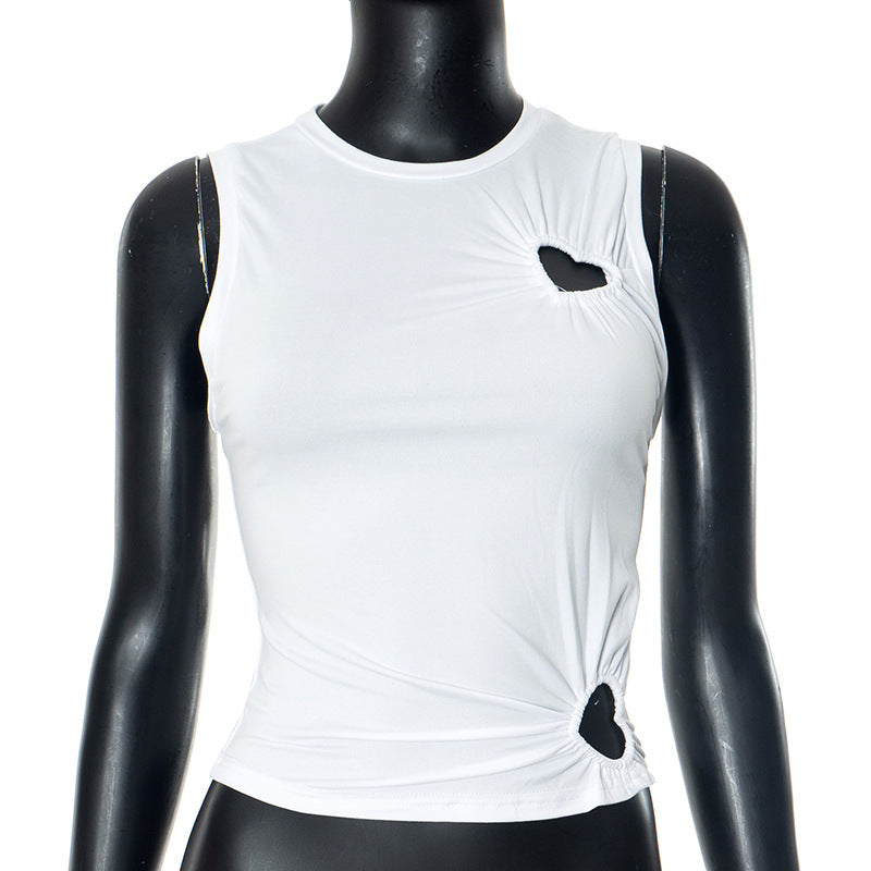 Damen modisches Trägershirt mit herzförmigem Cut-out und figurformendem Schnitt Drune