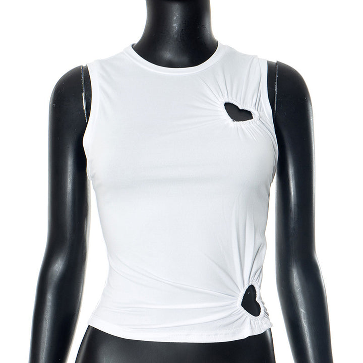Damen modisches Trägershirt mit herzförmigem Cut-out und figurformendem Schnitt Drune