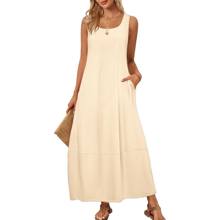 Damen Maxikleid im entspannten Schnitt mit praktischen Taschen Drune