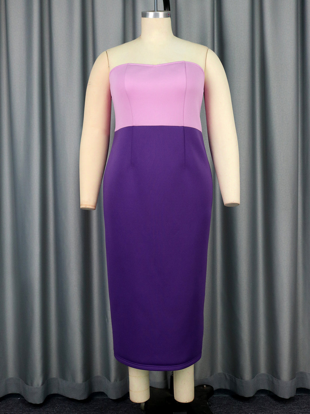 Damen figurbetontes Cocktailkleid mit schulterfreiem Design und Farbverlauf Drune