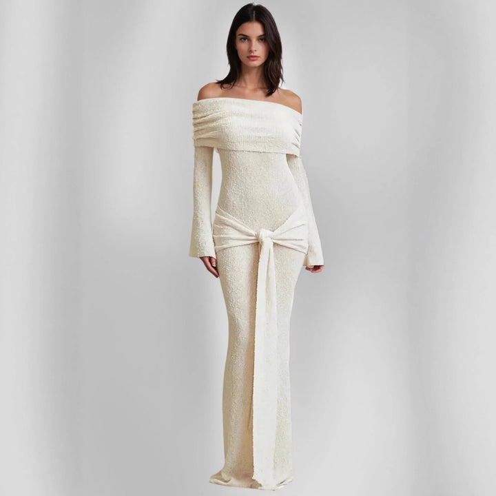 Damen Off-Shoulder Abendkleid Drune