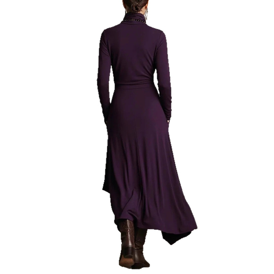 Damen Elegantes Maxikleid mit drapiertem Oberteil und asymmetrischem Schnitt Drune
