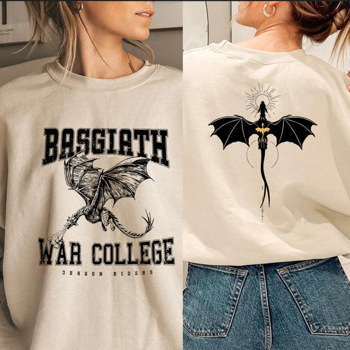 Damen Sweatshirt mit kreativem Drachenmotiv und einzigartigem College-Design Drune