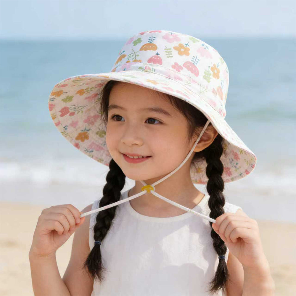 Unisex nan Sonnenhut für Kinder mit verstellbarem Kinnband, breiter Krempe und hohem UV-Schutz Drune