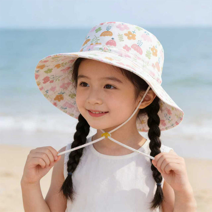 Unisex nan Sonnenhut für Kinder mit verstellbarem Kinnband, breiter Krempe und hohem UV-Schutz Drune