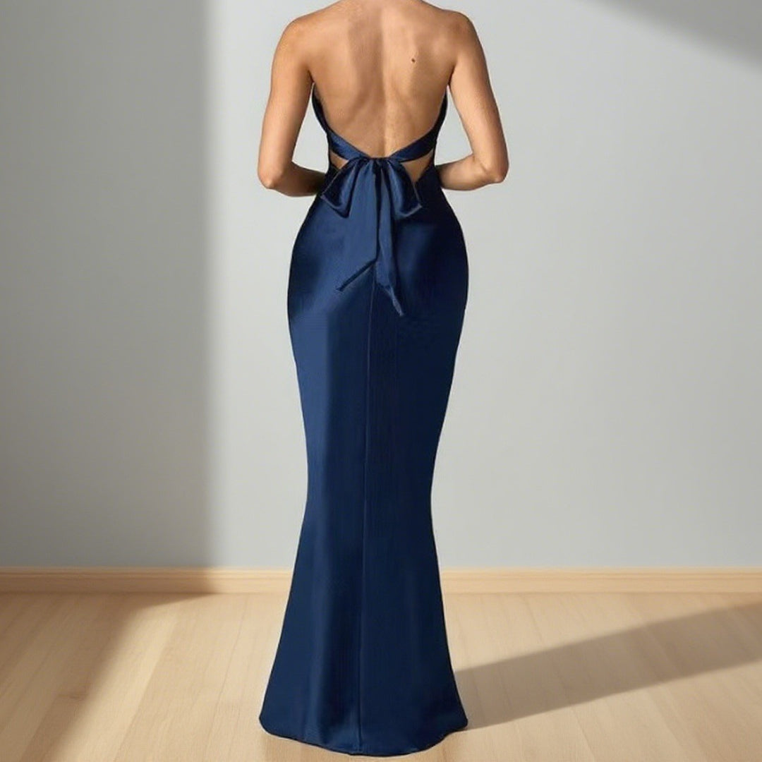 Damen Elegantes Abendkleid mit schulterfreiem Halterneck-Design und figurformendem Schnitt Drune