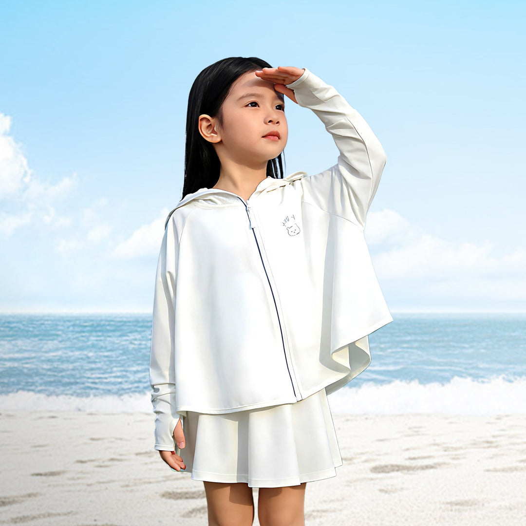 Kinder Sonnenschutzjacke mit Kapuze und atmungsaktivem Stoff Drune