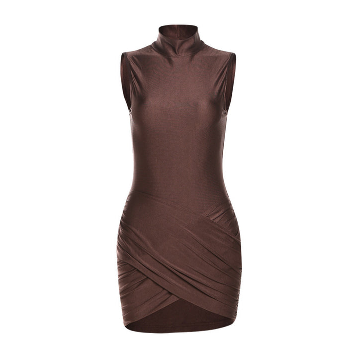 Damen Schnelles Körperbetontes Kleid mit raffiniertem Wickeldesign Drune