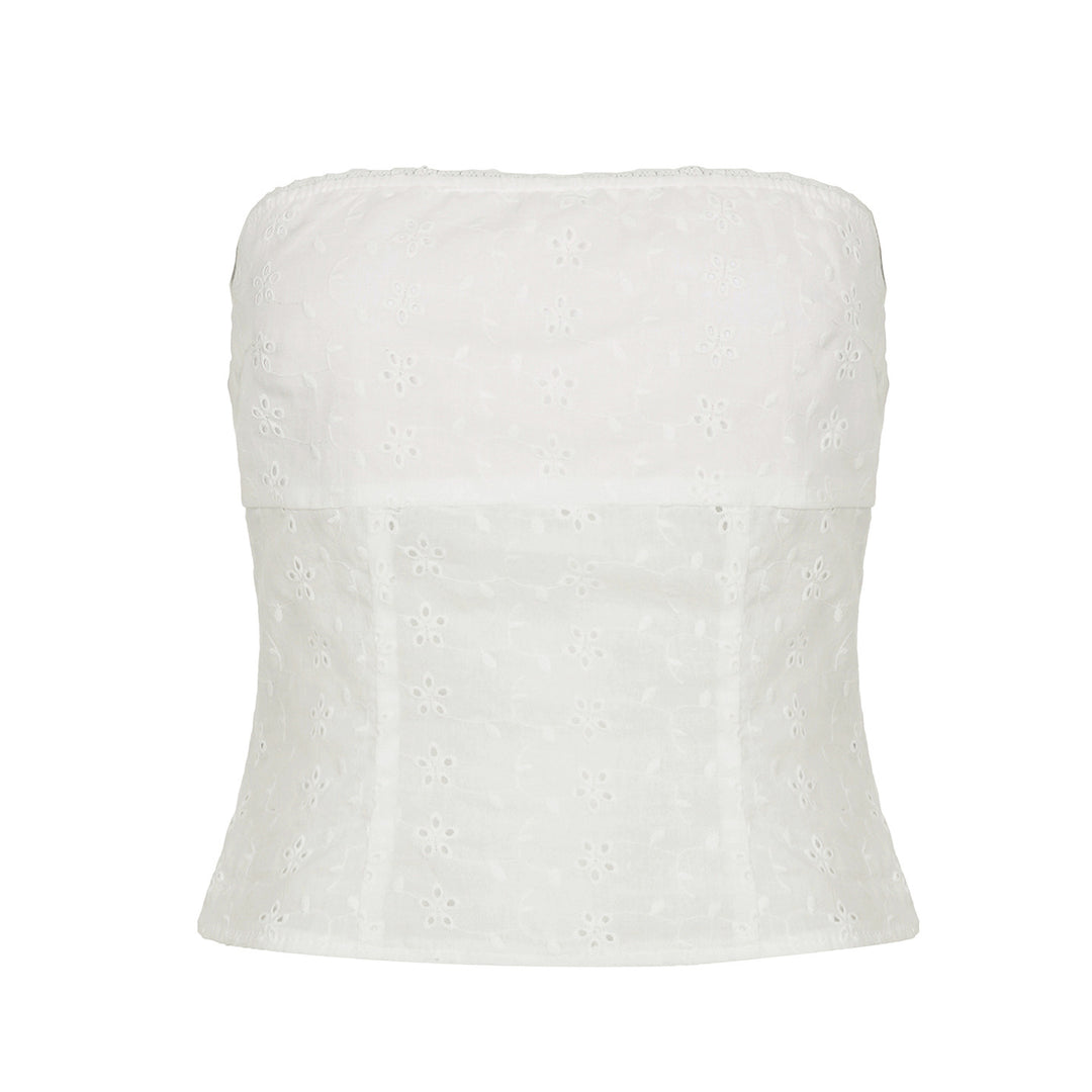 Damen Bandeau-Top mit feinem Stickdesign Drune