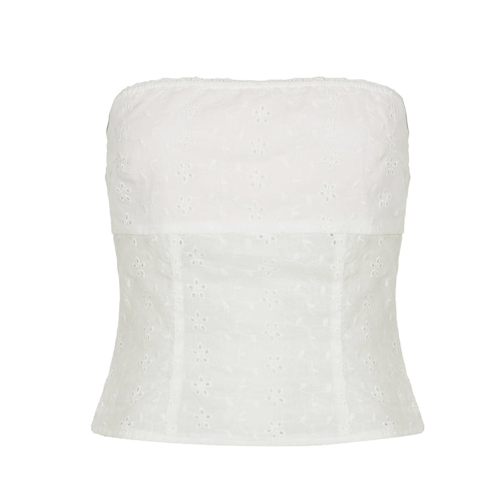 Damen Bandeau-Top mit feinem Stickdesign Drune