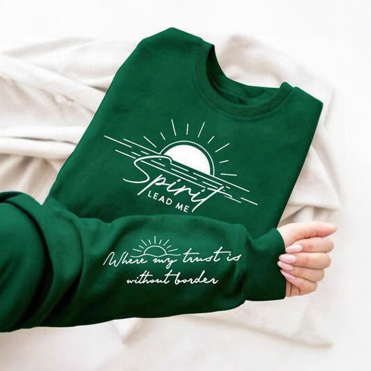 Damen Sweatshirt mit inspirierendem Druck und weich fließendem Stoff Drune