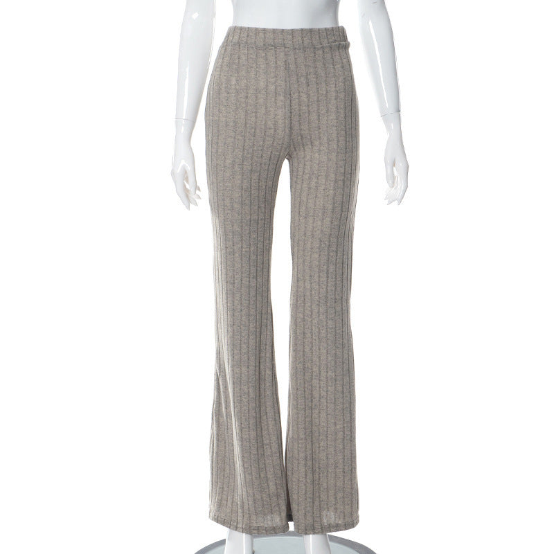 Damen lässige Flared-Hosen aus hochwertigen Strickmaterialien Drune