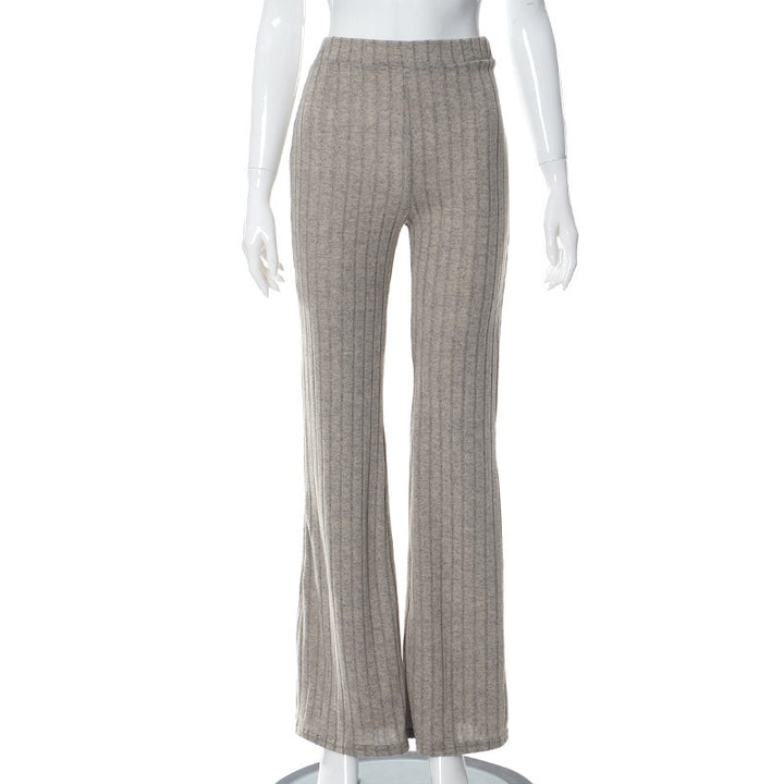 Damen lässige Flared-Hosen aus hochwertigen Strickmaterialien Drune
