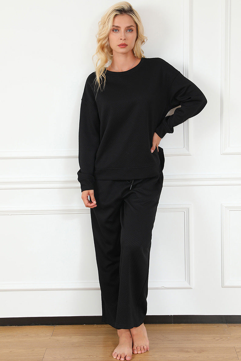 Damen gemütliches Lounge-Set mit strukturiertem Muster Drune