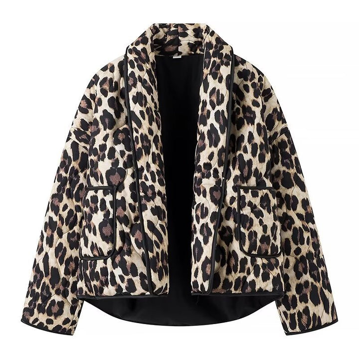 Damen modische Leo-Jacke im lässigen Schnitt mit praktischen Taschen Drune
