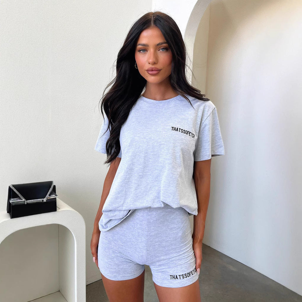 Damen Lounge-Set mit lässigem T-Shirt und Shorts Drune