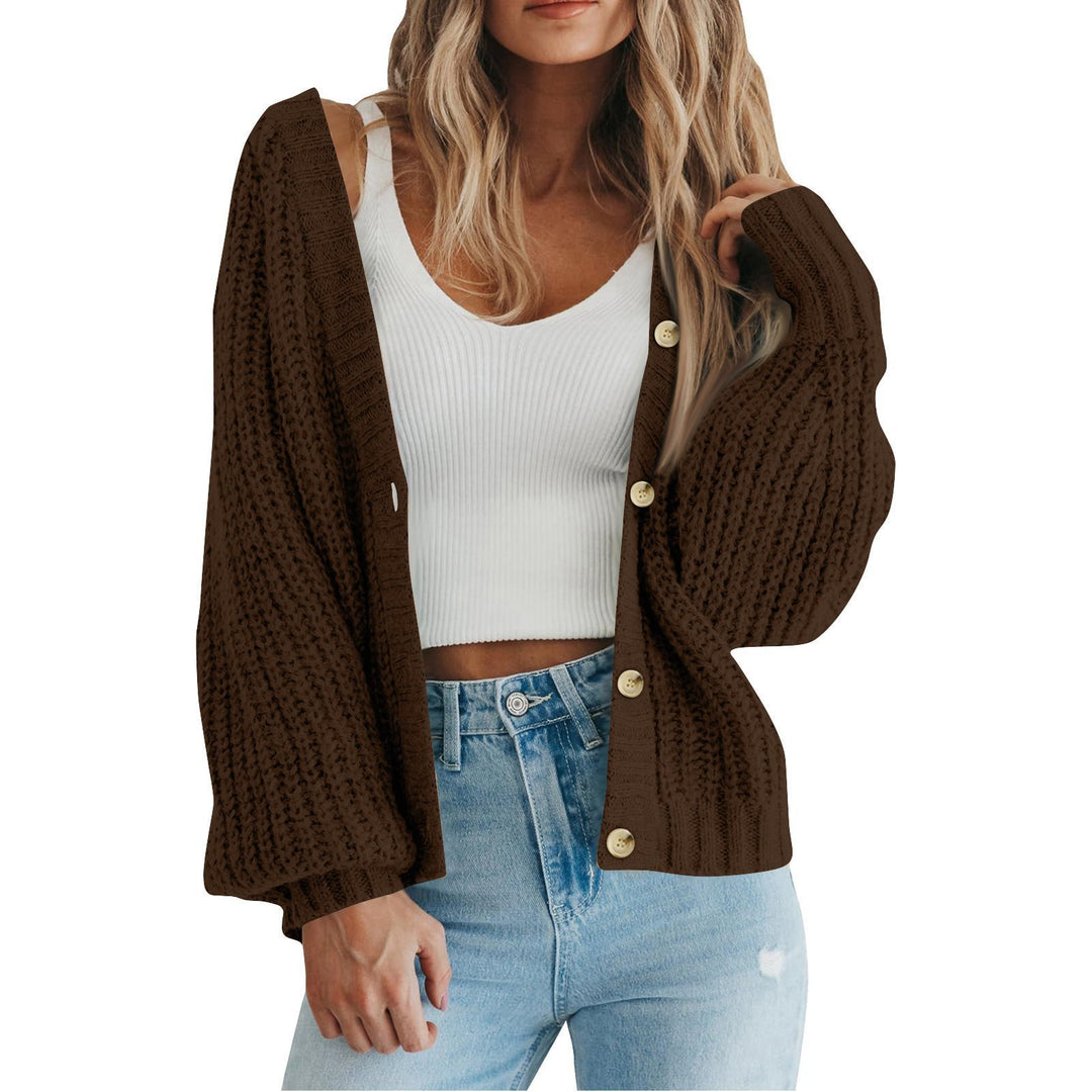 Damen Grobstrick-Cardigan mit Knopfdetails und weitem Schnitt Drune