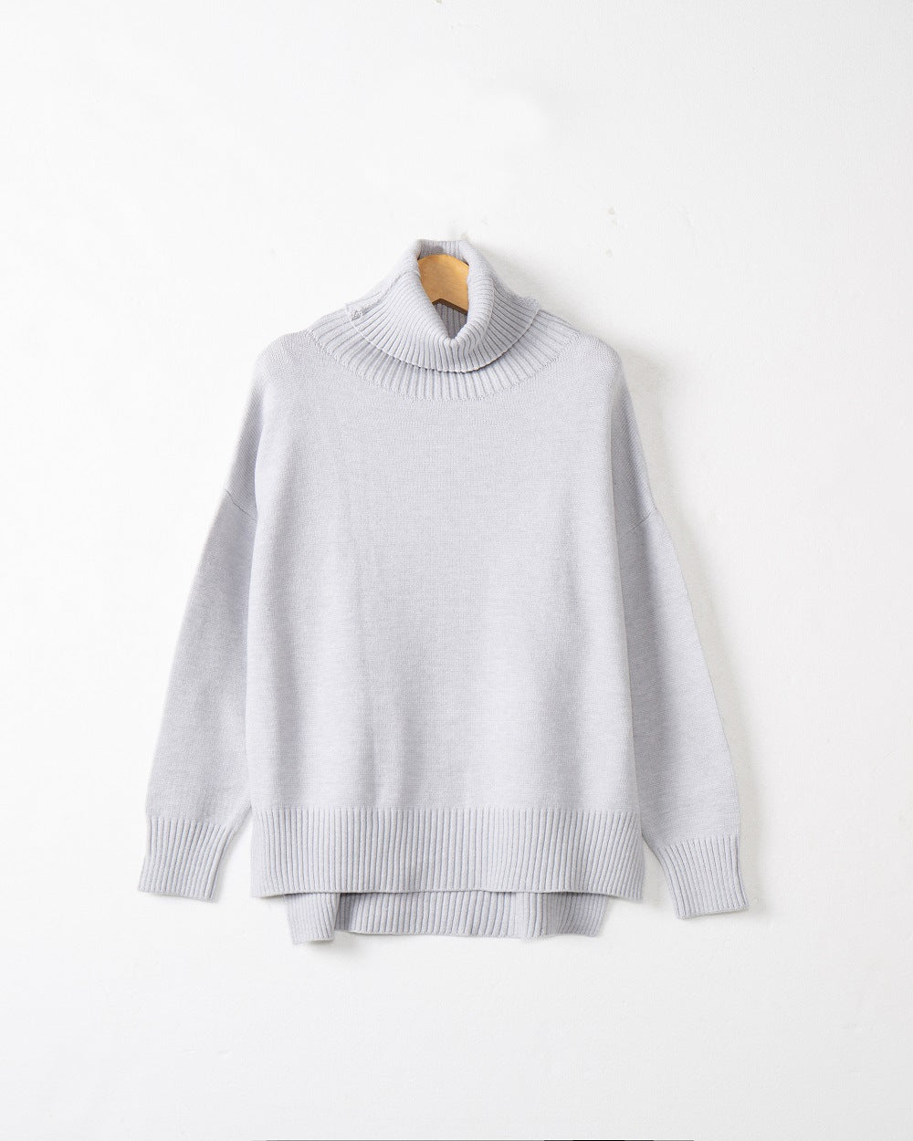 Damen gemütlicher Pullover mit Stehkragen und weitem Schnitt Drune