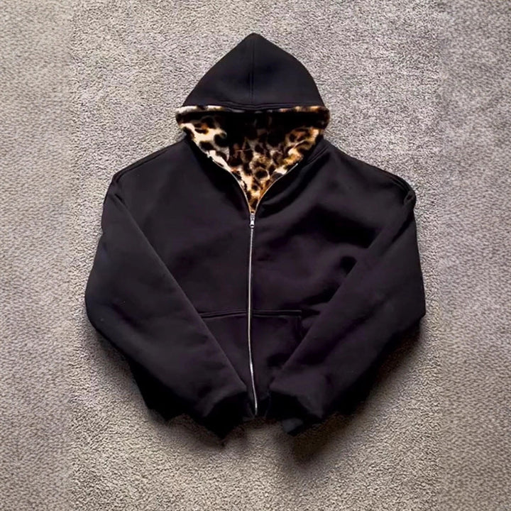 Damen trendige Kapuzenjacke mit samtiger Fütterung Drune