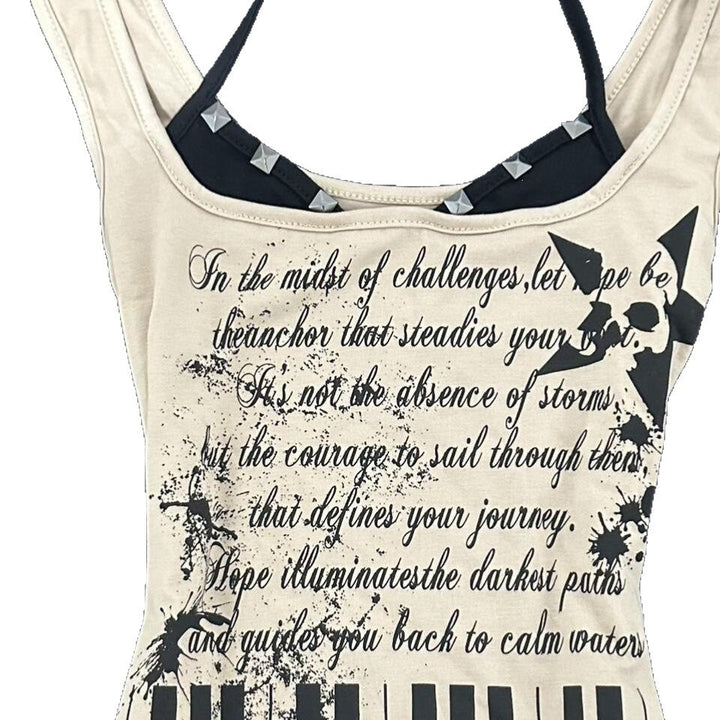 Damen musikalisches Graphic-Tanktop mit einzigartigem Schnitt Drune