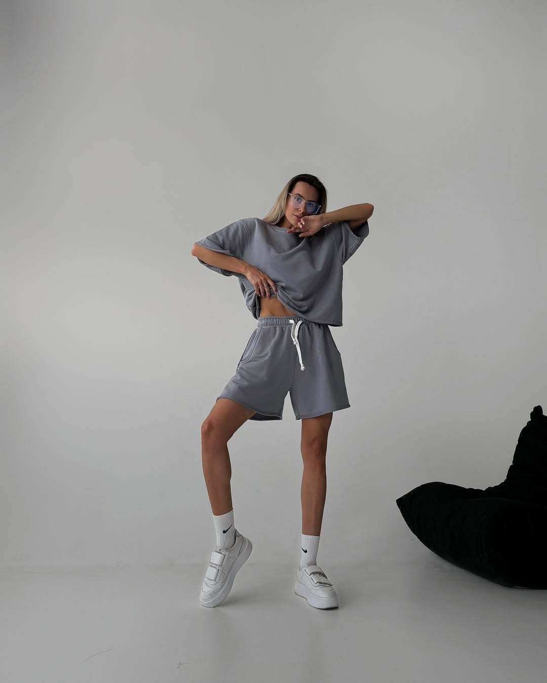 Damen Oversized Freizeitsport Set Drune