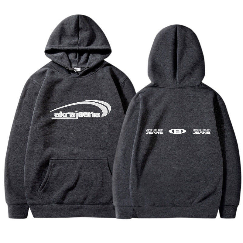 Damen Kapuzensweater mit modernem Logo-Design und praktischen Kängurutaschen Drune