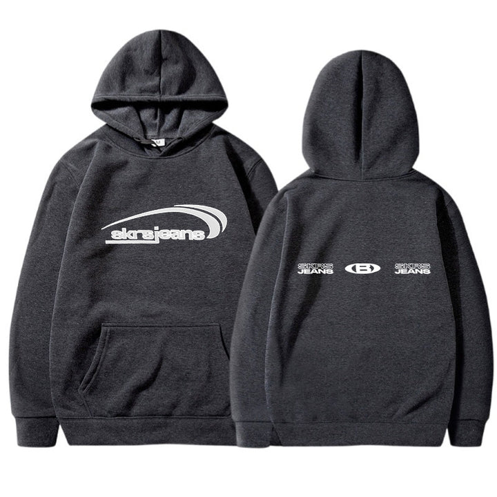 Damen Kapuzensweater mit modernem Logo-Design und praktischen Kängurutaschen Drune