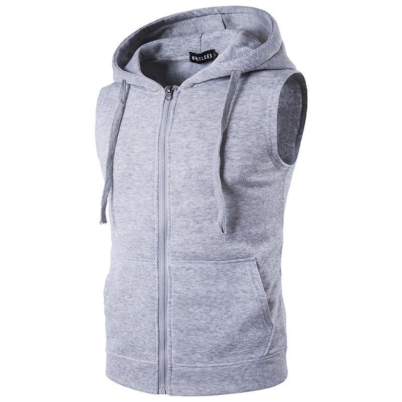 Herren Elegantes Ärmelloses Zip-Hoodie Drune