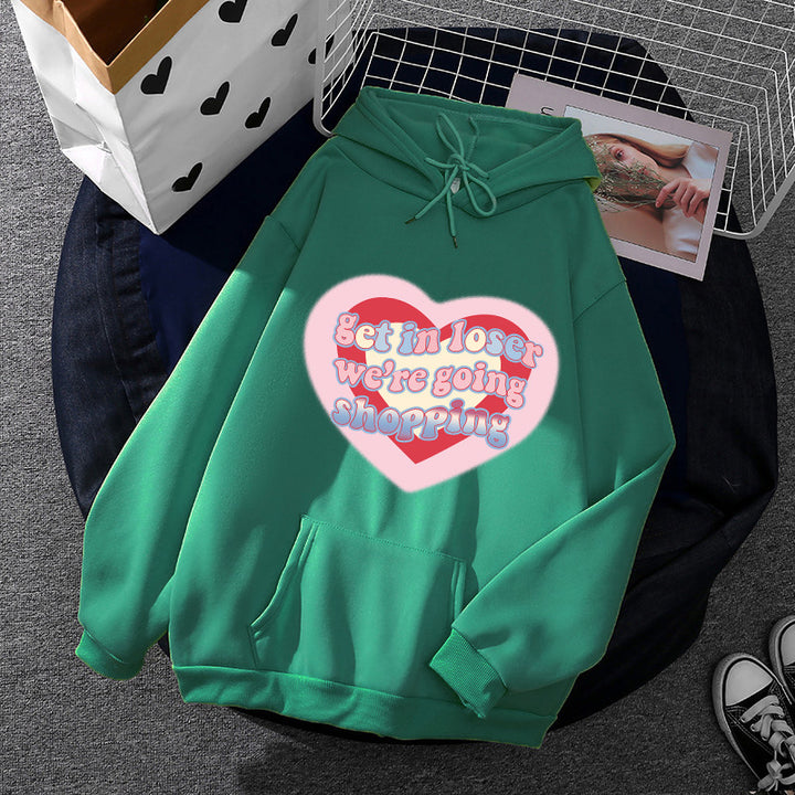 Damen Kuscheliger Kapuzenpullover mit kreativem Grafikdesign Drune
