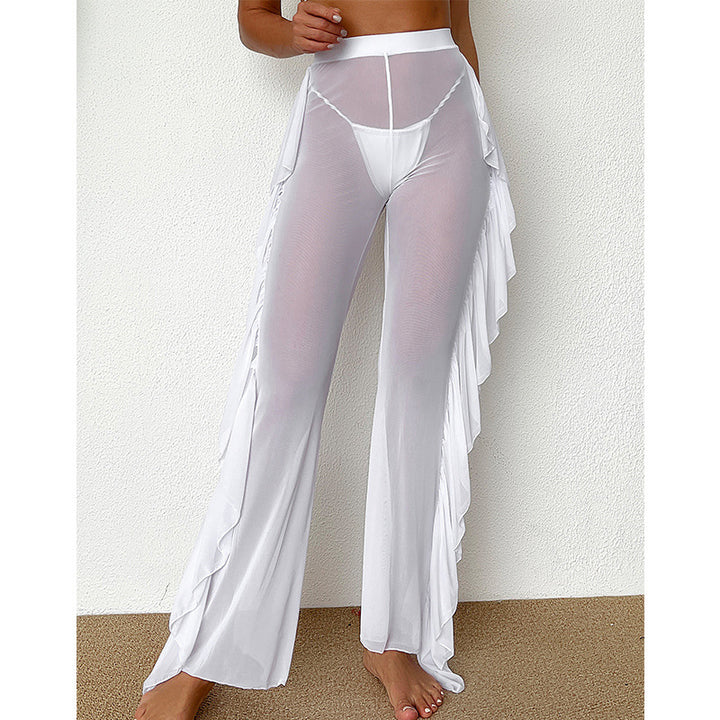 Damen Elegante Strandhose mit verspielten Rüschendetails Drune