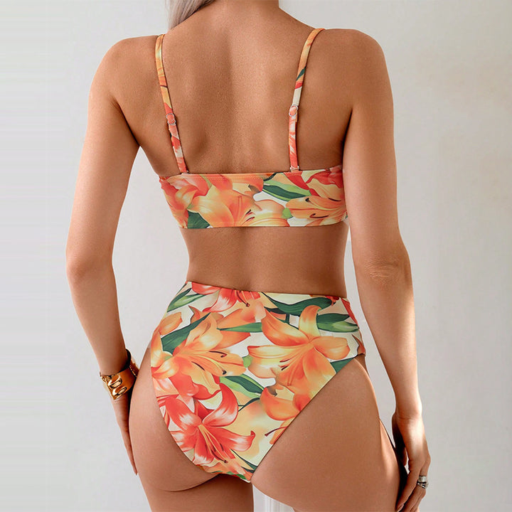 Damen Hochtailliertes Bikini-Set mit verspieltem Knotendesign Drune